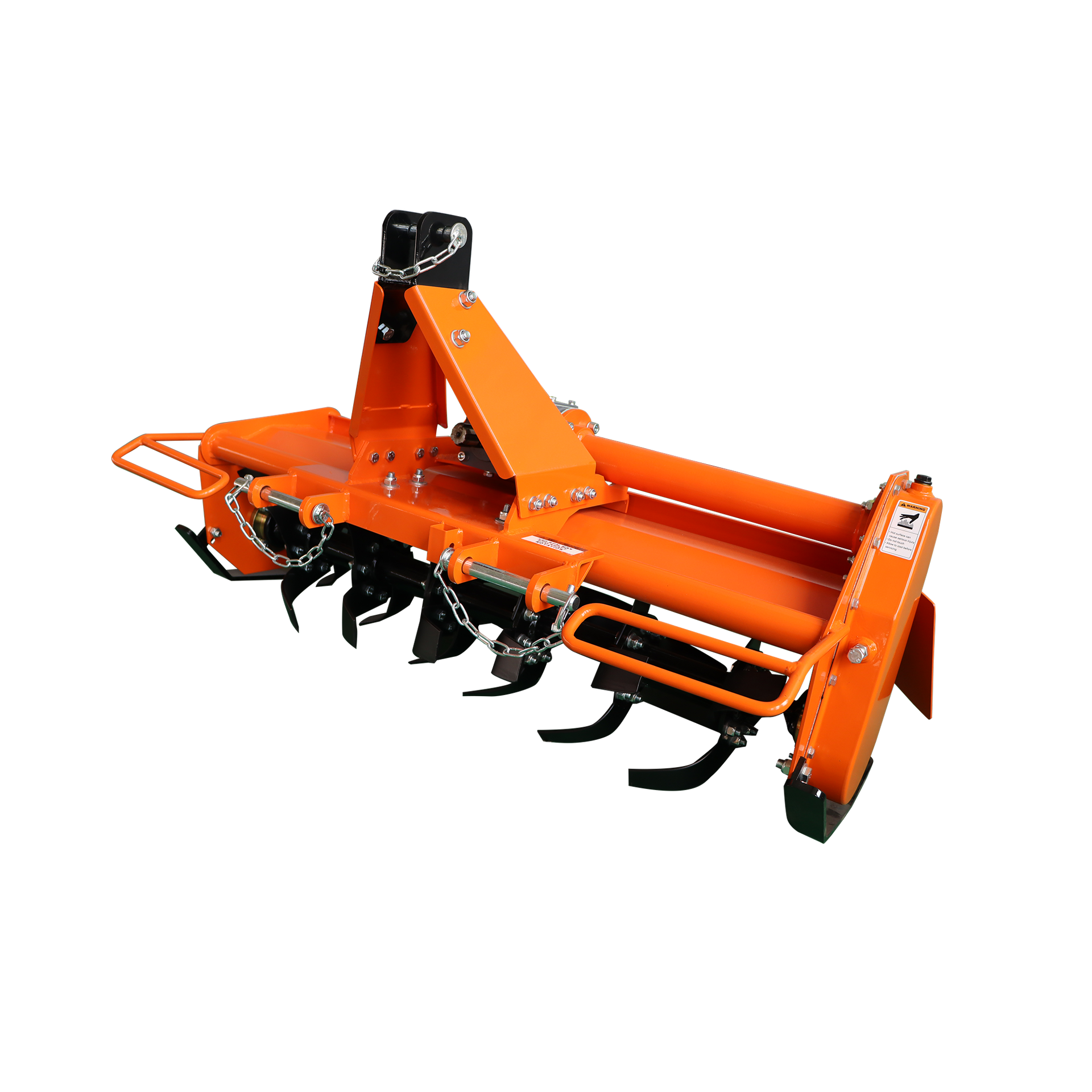 Attachments 3 Point 45" Rotary Tiller Attachment Fits Cat 1 Tractors,, Single Speed PTO Driven Cultivator with a 540 RPM Gearbox, Replaceable L-Shaped Tines Work 5" Deep