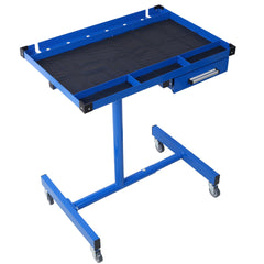 Adjustable Tear Down Work Table with Drawer for Garages, Repair Shops, and DIY, Portable, (4) 2.5" Swivel Casters, 220 Pound Capacity, Rubber Corners, Heavy Duty Steel,blue