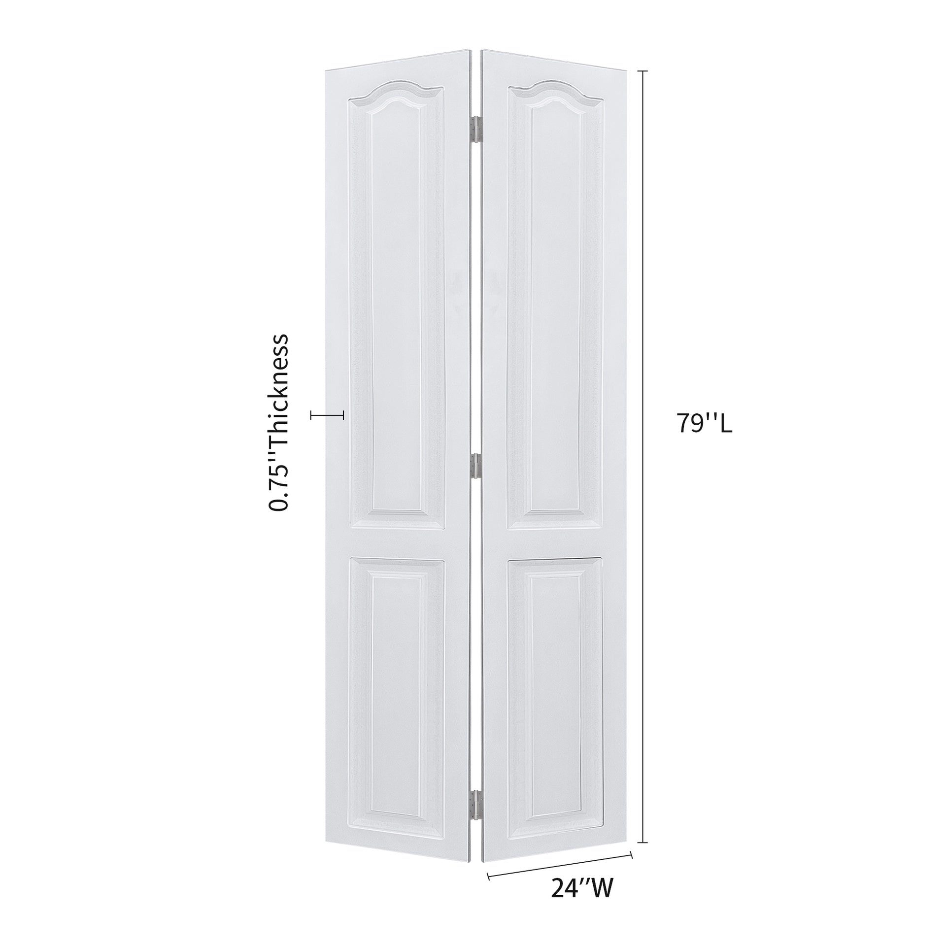 YGDual CNC crafted modern door 3/4 ''thick 24 in. x 79 in. Solid Core White Finished MDF bi-fold door With Hardware kit