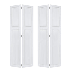 Double 2 panel bi-fold 96 in.X56  in. MDF white walnut Barn Sliding Door With Hardware kit