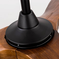 52" Ceiling Fan with Remote Control No Lights,Modern Reversible DC Motor Indoor Outdoor 3 Blades Ceiling Fans for Patio Bedroom Living Room(Black+Dark Walnut
