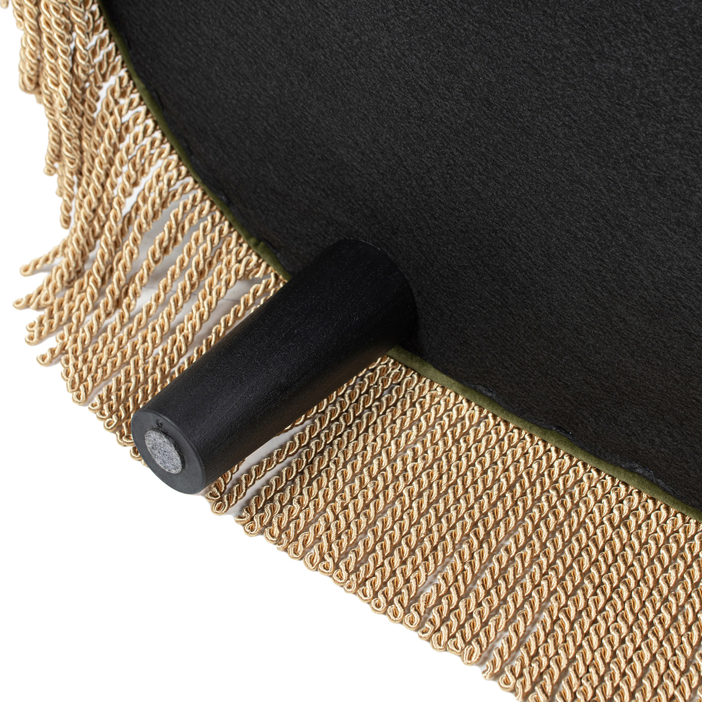 Melinda 48.5" Oval Tufted Bullion Fringe Storage Bench, Olive Green Performance Velvet