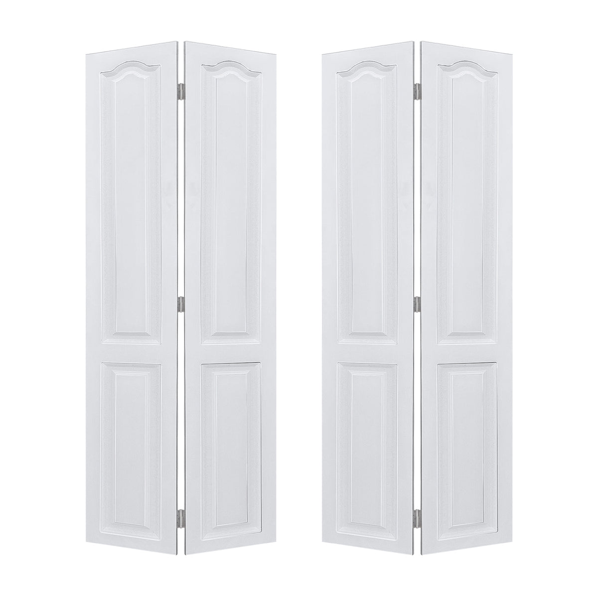Dual CNC crafted modern door 3/4" thick 36 in. x 84 in. Solid Core White Finished Vinyl bi-fold door With Hardware kit