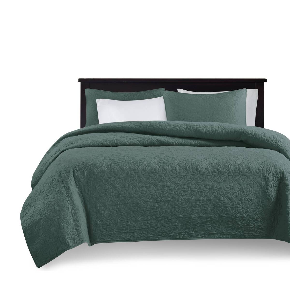 3 Piece Reversible Bedspread Set Balsam Green King