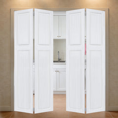Double 2 panel bi-fold 84 in.X52  in. MDF white walnut Barn Sliding Door With Hardware kit