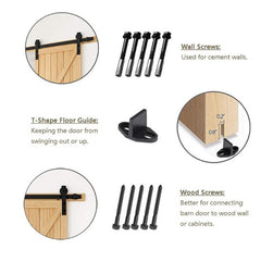 2-panel bi-fold 80 in.X30 in. MDF black walnut Barn Sliding Door With Hardware kit