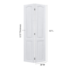 YGDual CNC crafted modern door 3/4" thick 30 in. x 83 in. Solid Core White Finished MDF bi-fold door With Hardware kit