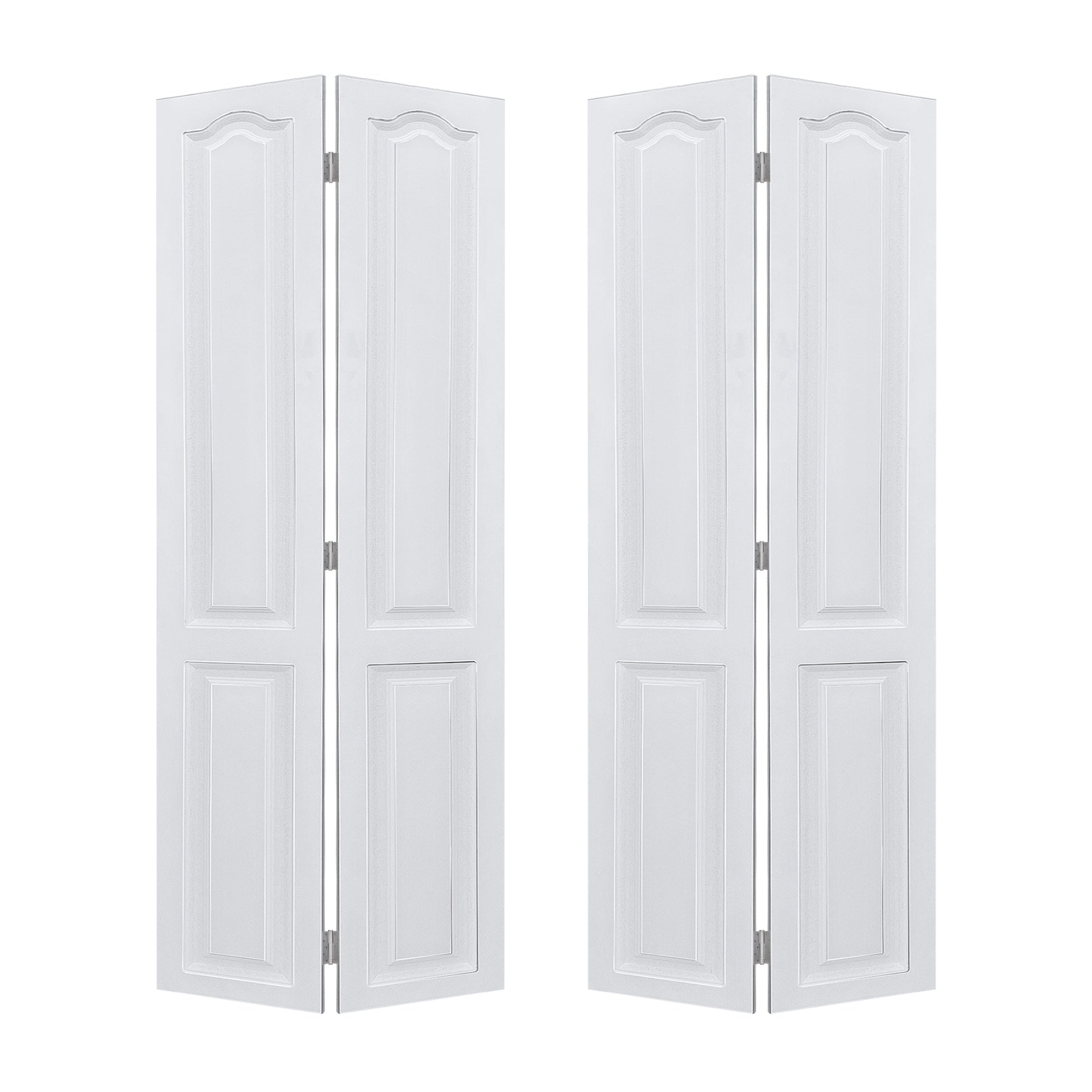YGDual CNC crafted modern door 3/4" thick 42 in. x 79 in. Solid Core White Finished Vinyl bi-fold door With Hardware kit