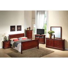 Charming Traditional King Bed In Cherry Finish