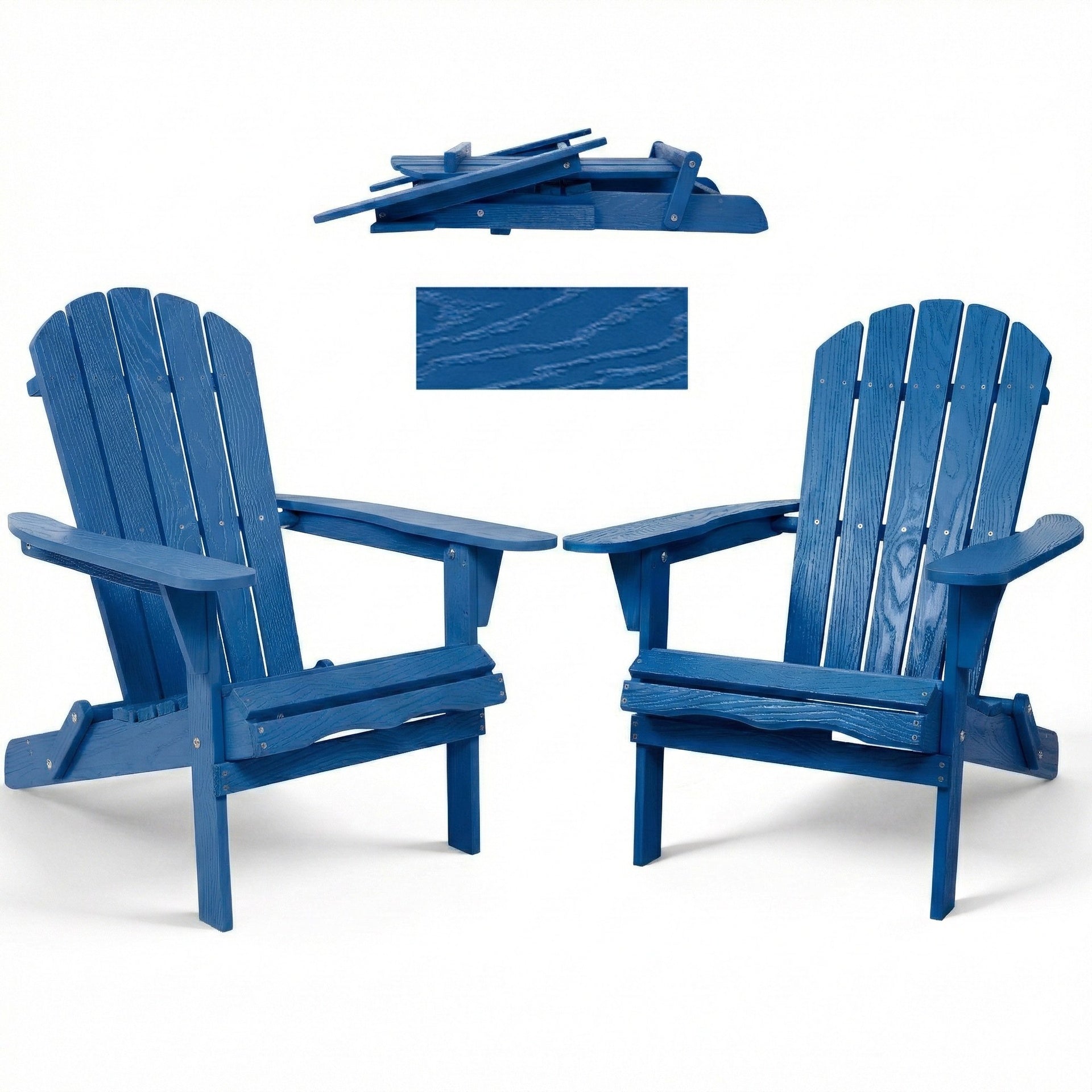 Wood Lounge Patio Chair for Garden Outdoor Wooden Folding Embossed Adirondack Chair Solid Cedar Wood Lounge Patio Chair with Wood Grain