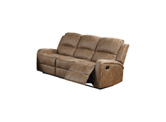 Manual Reclining Sofa 1pc Chestnut Finish Padded Seat And Backrest Light Vertical Tufting Primary Room Furniture