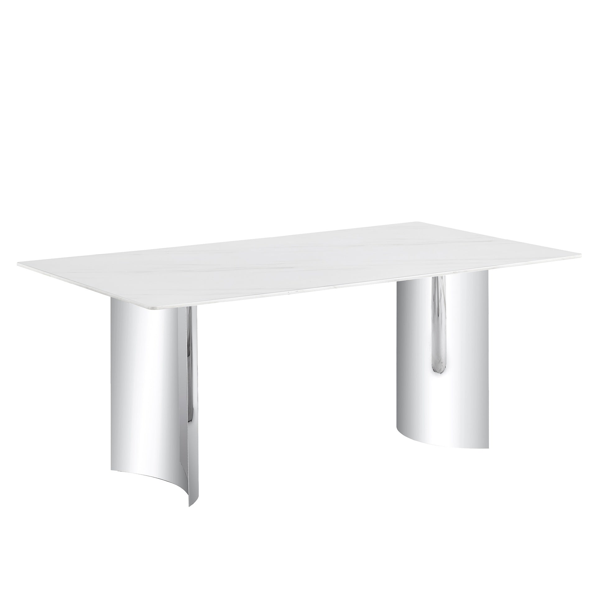 ONLY TABLE LEG.Stainless steel curved table legs: single pack, polished, sturdy table/desk support, ideal for modern home and office furniture in the United States.Only used as a table accessory.