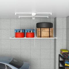 Overhead Garage Storage Rack 3x6 FT for High Ceilings 10-12 FT, 270LBS Capacity All-Steel Construction with Safety Lock (Installation Required, Heavy-Duty Garage Organizer)