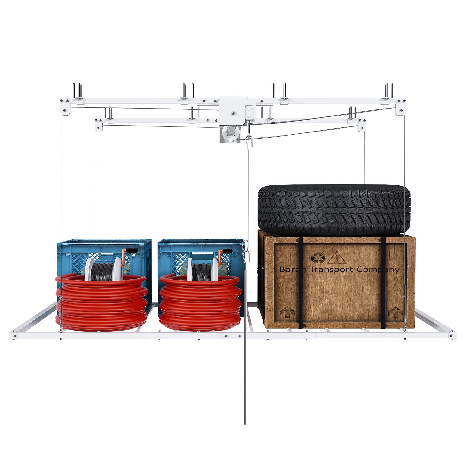 Overhead Garage Storage Rack 3x6 FT for High Ceilings 10-12 FT, 270LBS Capacity All-Steel Construction with Safety Lock (Installation Required, Heavy-Duty Garage Organizer)