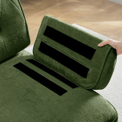 Armless Sofa Velvet-Green
