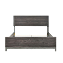 Modern Sleek Design Bedroom Furniture 1pc Beautiful Full Bed Brownish Gray and Antique Silver Finish