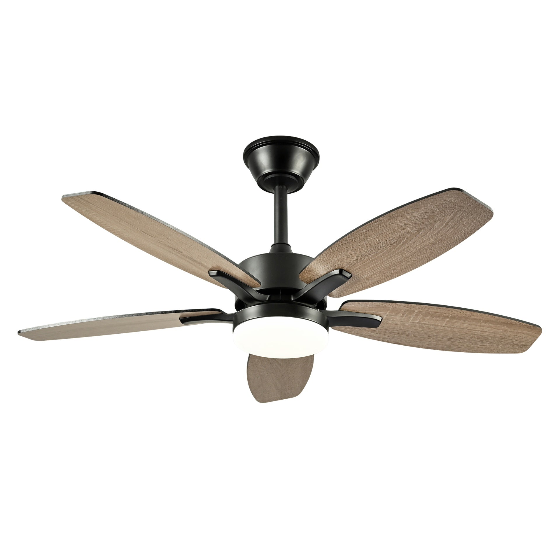 48" 5PCS  Plywood Blades Ceiling Fan with Lights Remote Control,Quiet DC Motor  Ceiling Fans 6 Speed Levels,Reversible Ceiling Fan,for Patio Living Room, Bedroom, Office,Indoor.(Matte Black)