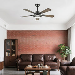 42" 5PCS  Plywood Blades Ceiling Fan with LED  Light 3000-6500K Dimmable,Quiet DC Motor  Ceiling Fans 6 Speed Levels,Reversible Ceiling Fan,for Patio Living Room, Bedroom, Office,Indoor.(Matte Black)