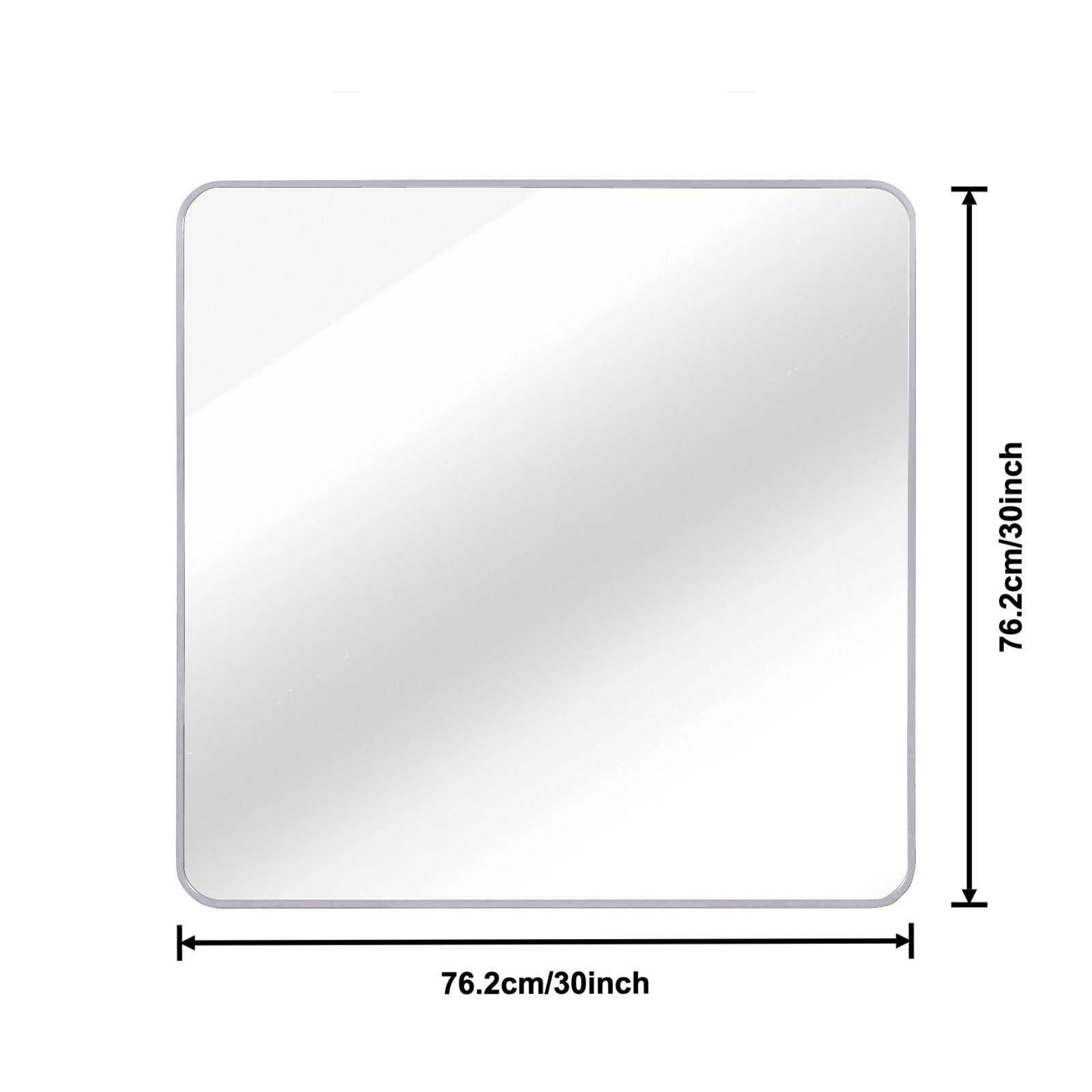 30 in x 30 in Silver Metal Framed Square Bathrrom Mirror for Wall.