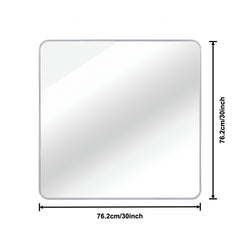 30 in x 30 in Silver Metal Framed Square Bathrrom Mirror for Wall.