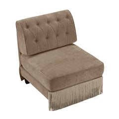Armless Sofa Velvet-Camel