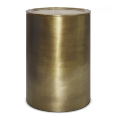 Corbin 16 inch Wide Metal Side Table in Antique Gold