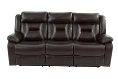 Modern Elegant 2pc Living Room Set 1x Loveseat 1x Sofa Pillow Armrest Cushion Backrest Horizontal Tufting Dark Rosy  Brown Finish Primary Living Room Furniture