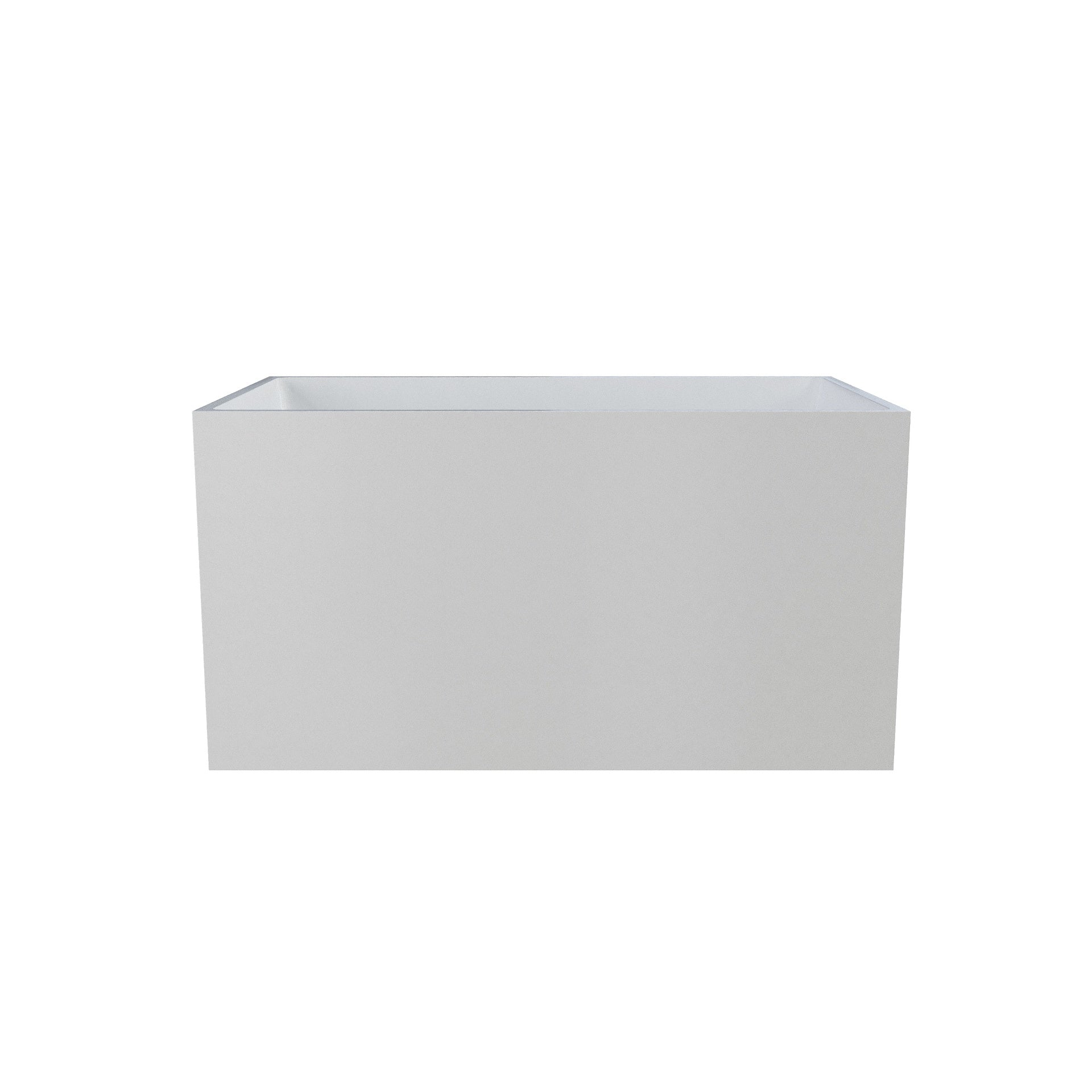 47"×28" Free Standing Soaker Acrylic Bathtub, Rectangular Shape Soaker Hot Tub (White)