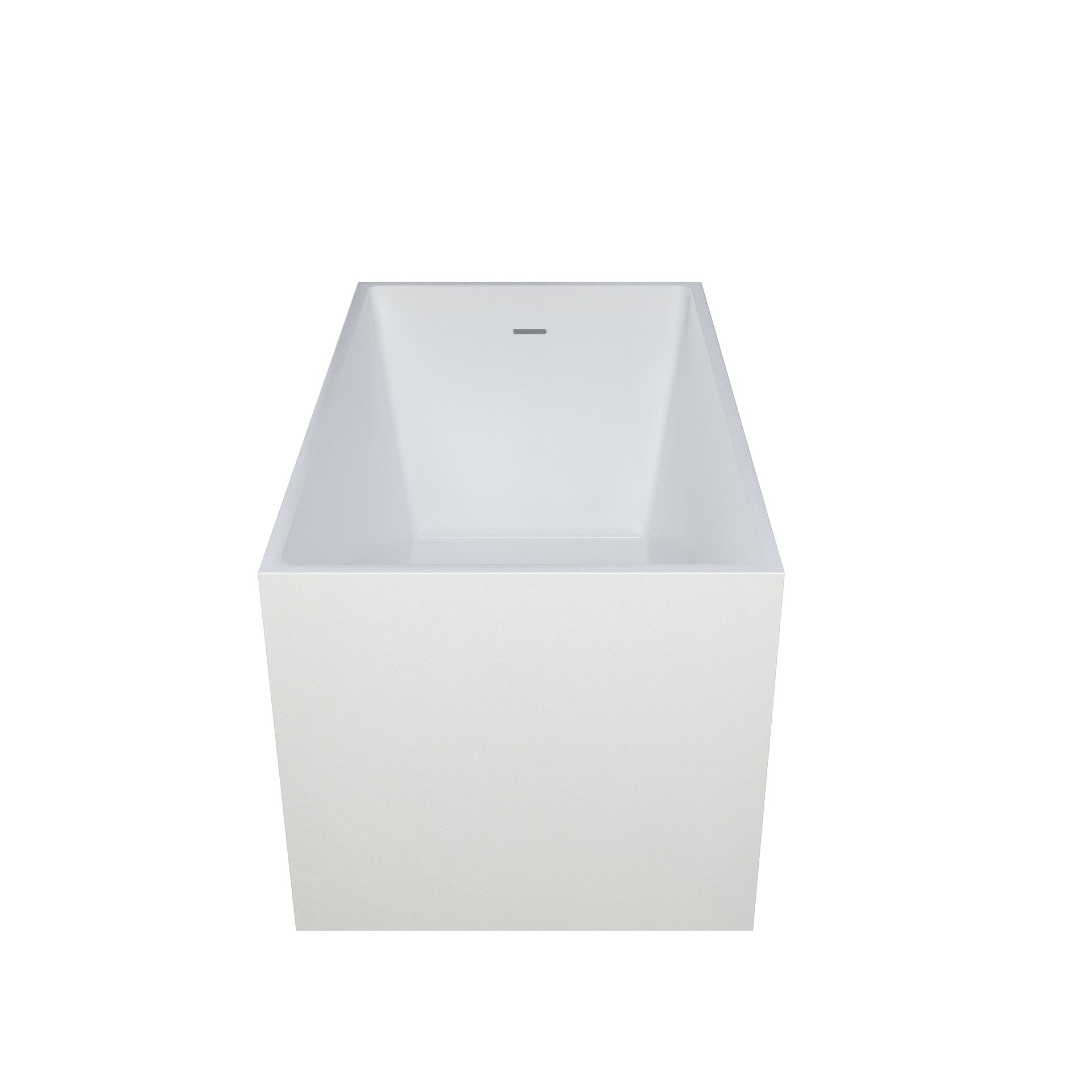 47"×28" Free Standing Soaker Acrylic Bathtub, Rectangular Shape Soaker Hot Tub (White)