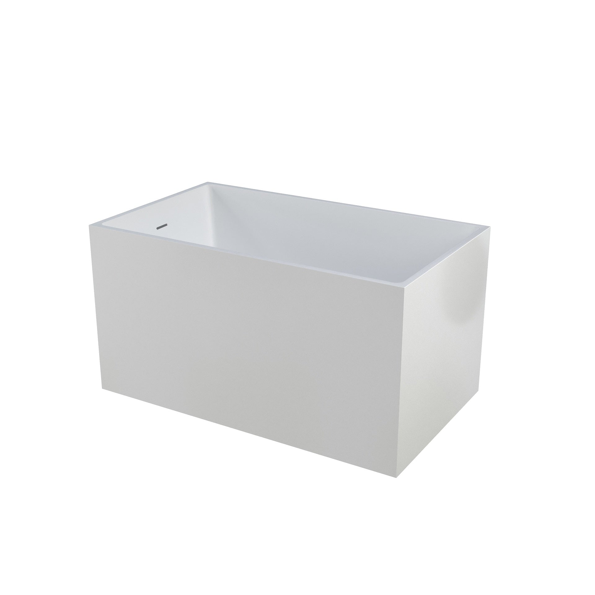 47"×28" Free Standing Soaker Acrylic Bathtub, Rectangular Shape Soaker Hot Tub (White)