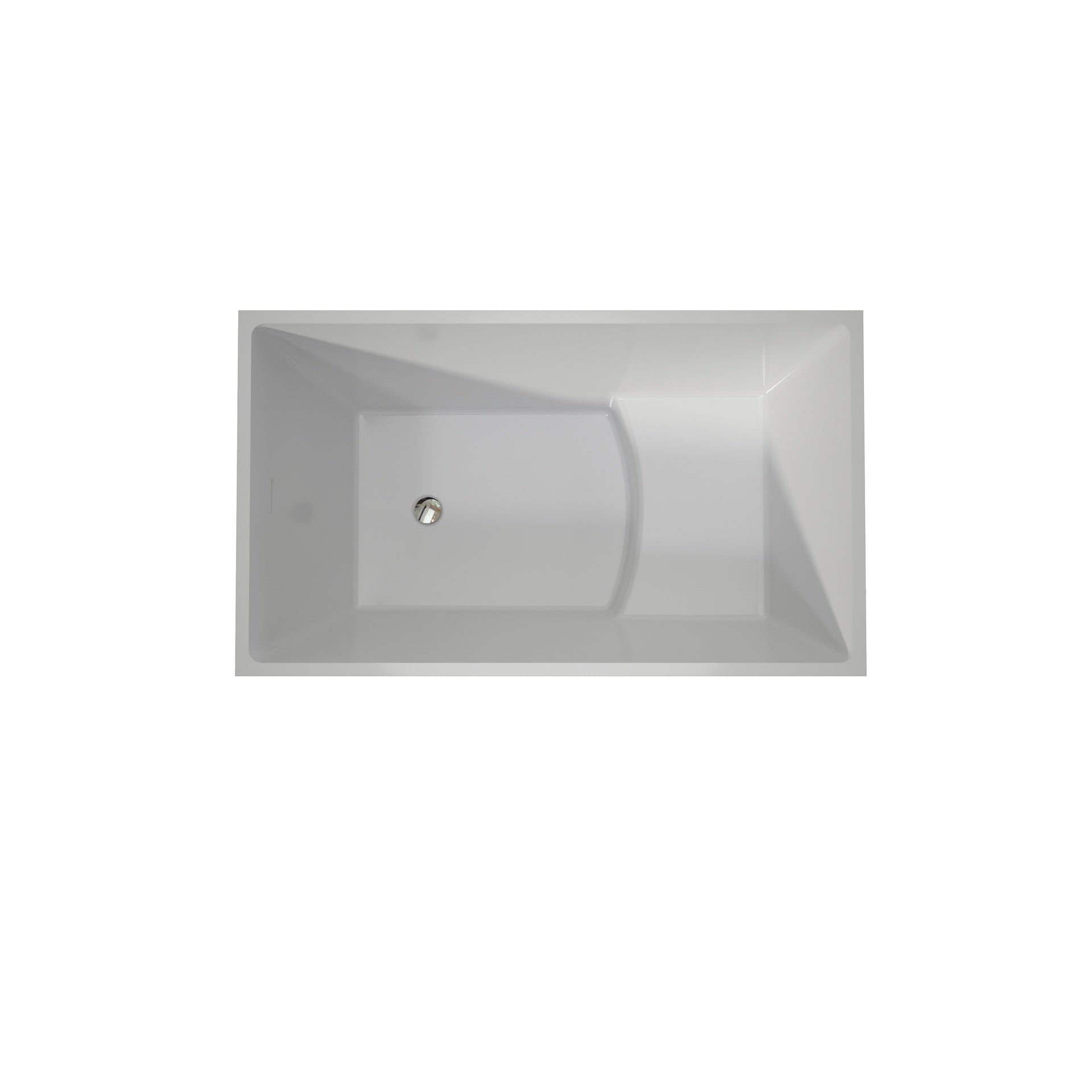 47"×28" Free Standing Soaker Acrylic Bathtub, Rectangular Shape Soaker Hot Tub (White)