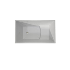 47"×28" Free Standing Soaker Acrylic Bathtub, Rectangular Shape Soaker Hot Tub (White)