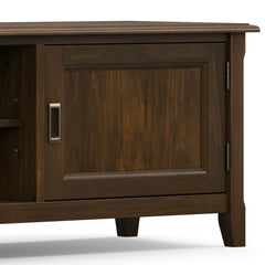 Burlington 72 inch Wide Solid Wood Low TV Stand in Mahogany Brown For TVs up to 80 inches