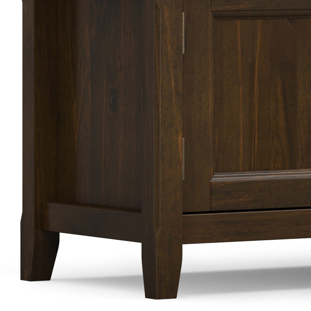 Burlington 72 inch Wide Solid Wood Low TV Stand in Mahogany Brown For TVs up to 80 inches