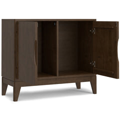 Harper 38 inch Wide Solid Wood 2 Door Sideboard Buffet in Walnut Brown