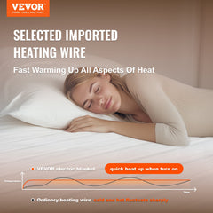 Heated Mattress Pad 78x80 in King Electric Warmer Coral Fleece Auto Off