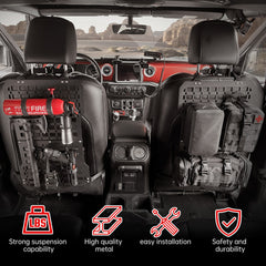 Universal Seat Back Molle Panel Organizer With Gun Holder