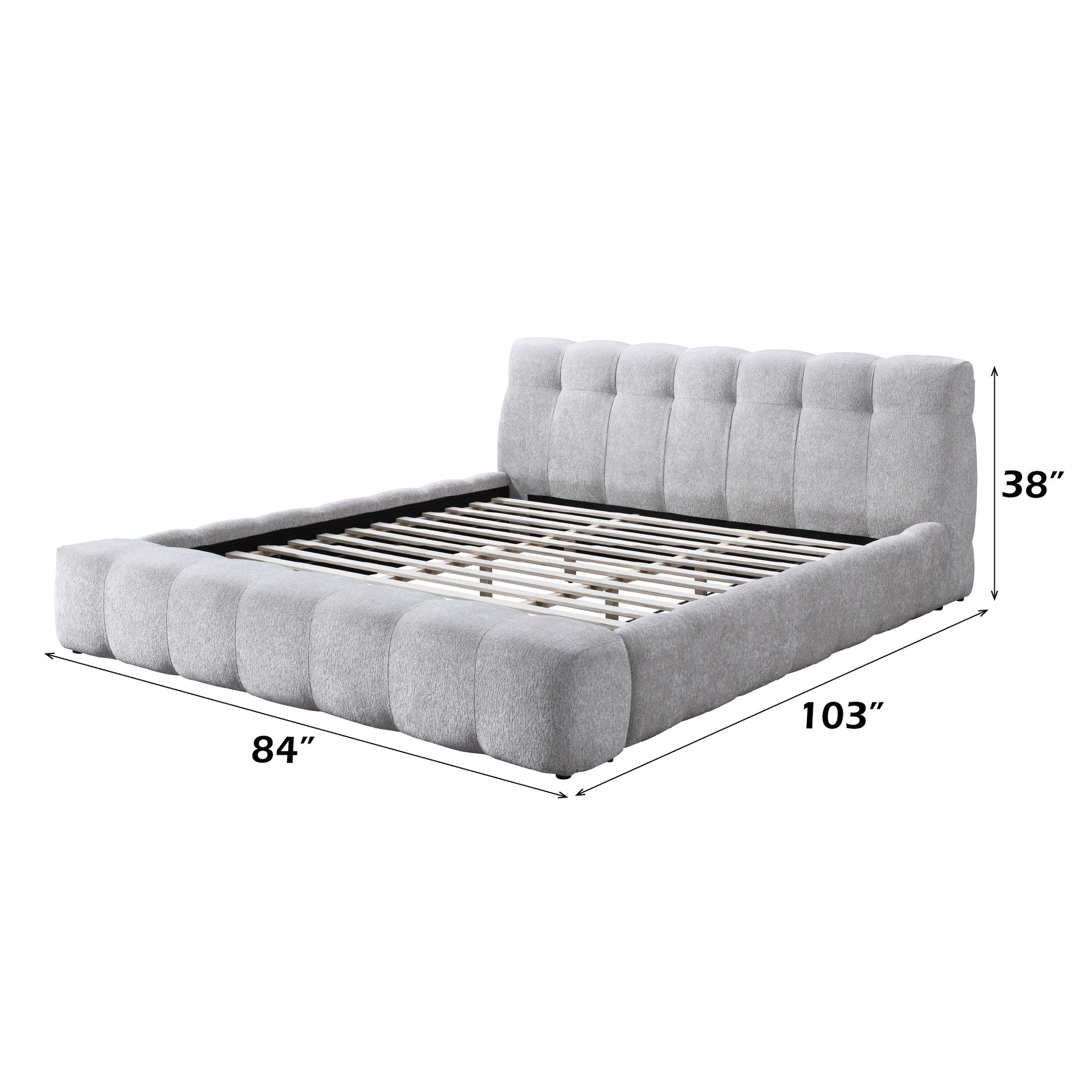 Hannah Gray Chenille Eastern King Bed