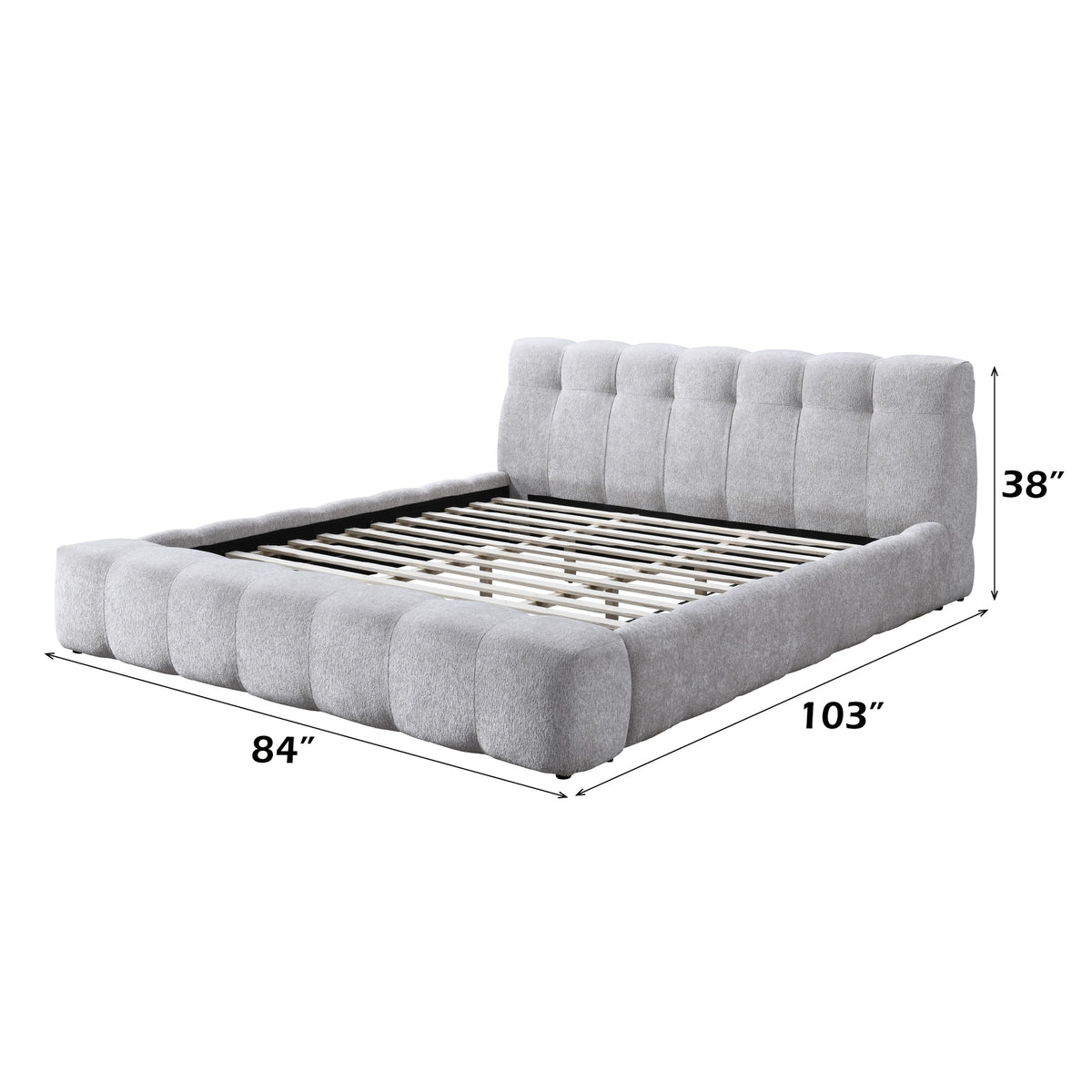 Hannah Gray Chenille Eastern King Bed