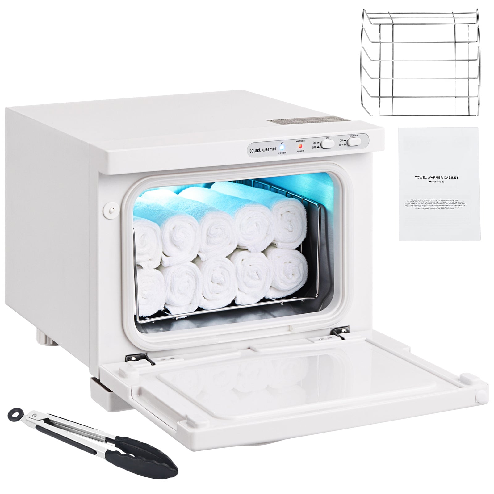 Hot Towel Warmer, 8L Spa Hot Towel Warmer Cabinet, 2-in-1 Towel Warmer with Stainless Steel Rack, Holds up to 16 Towels, All-round Heating for Facials, SPA, Massage, Salon, Bathroom, Esthetician