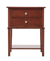 Sleek Cherry Nightstand With Storage Shelf