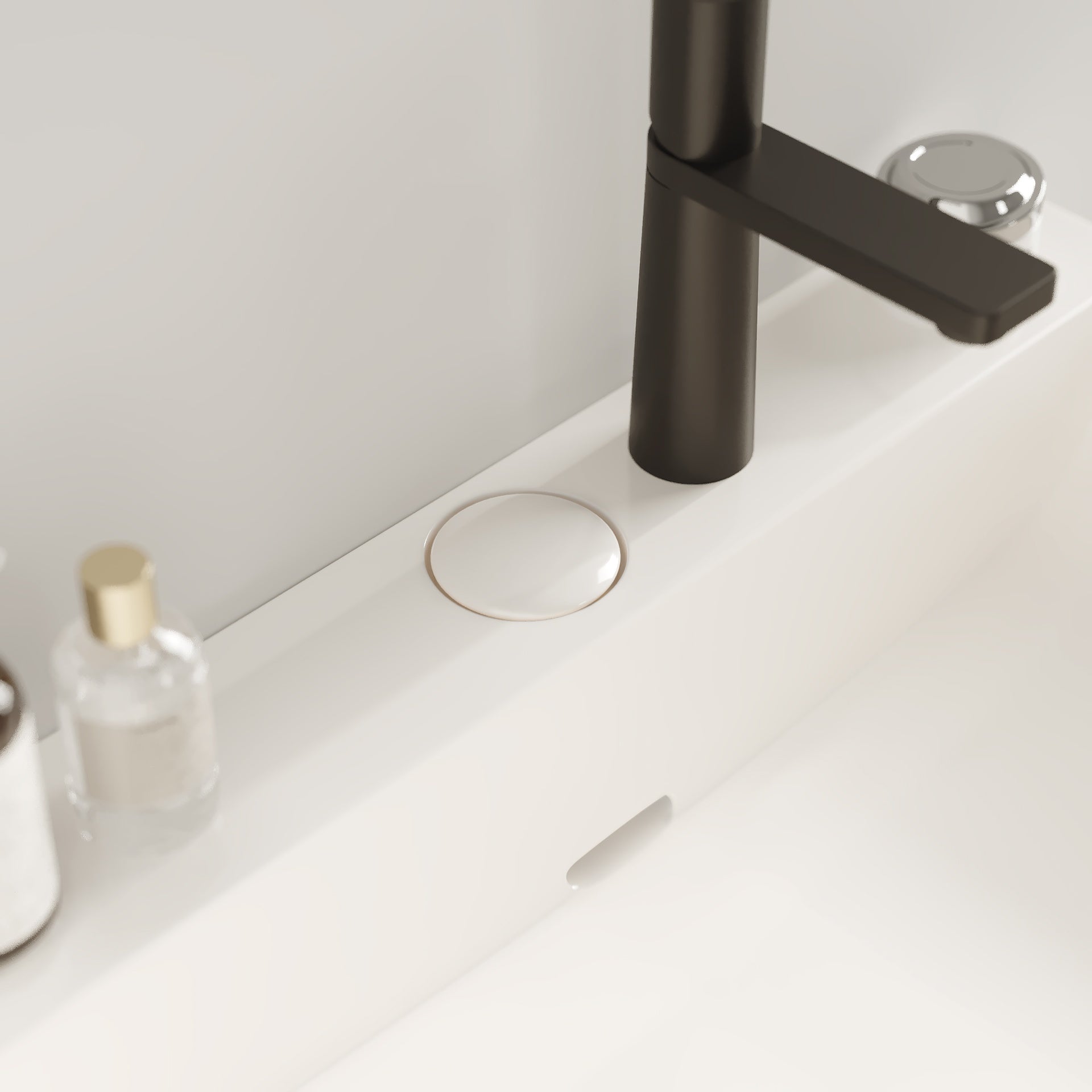LOFI 24" Bathroom Vanity with Ceramic Basin, Freestanding Bathroom Console Sink Set, Glossy White Rectangular Ceramic Basin without Faucet, Open Metal Leg, Storage Shelves, White Color
