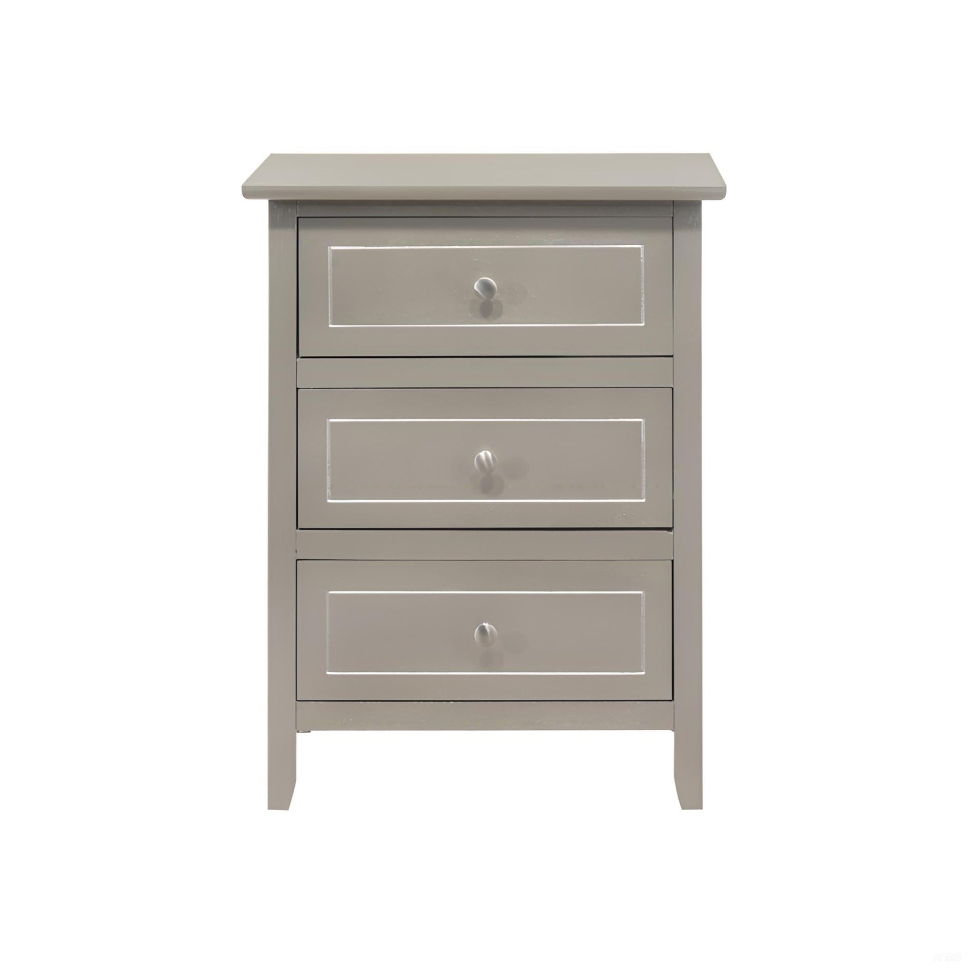 Sleek Contemporary Nightstand In Silver Champagne