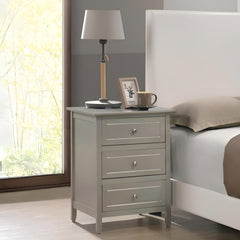 Sleek Contemporary Nightstand In Silver Champagne