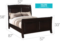 Stylish Transitional Full Bed In Cappuccino