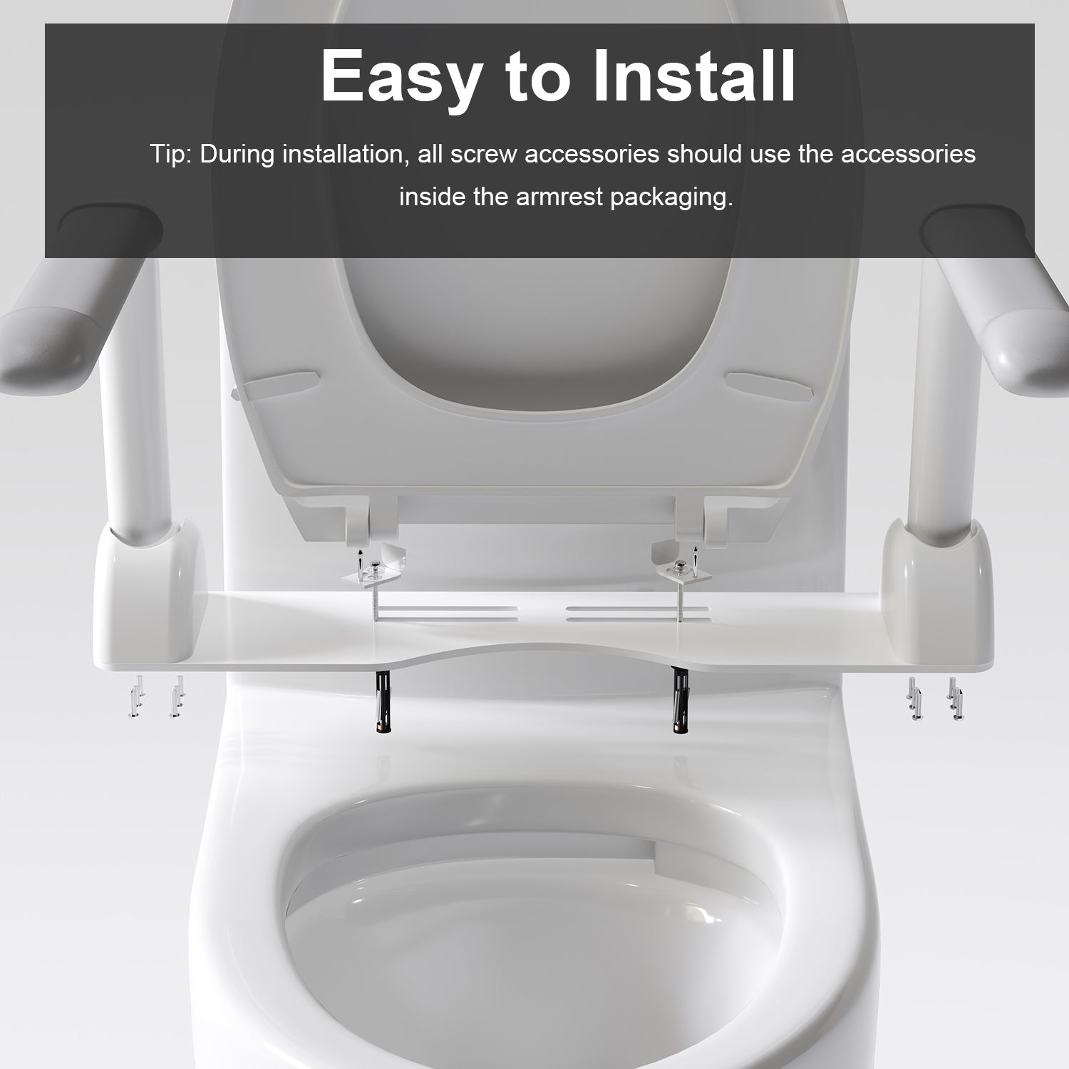 UPGRADED DESIGN Armrest, With 1.1/1.6 GPF Tornado Flush One-Piece Toilet, Siphonic S-trap 12", Soft Close Seat,Dual Flush MAP 1000g,Comfort Chair Seat ADA Height 17",Glossy White GW-007