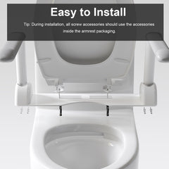 UPGRADED DESIGN Armrest, With 1.1/1.6 GPF Tornado Flush One-Piece Toilet, Siphonic S-trap 12", Soft Close Seat,Dual Flush MAP 1000g,Comfort Chair Seat ADA Height 17",Glossy White GW-007
