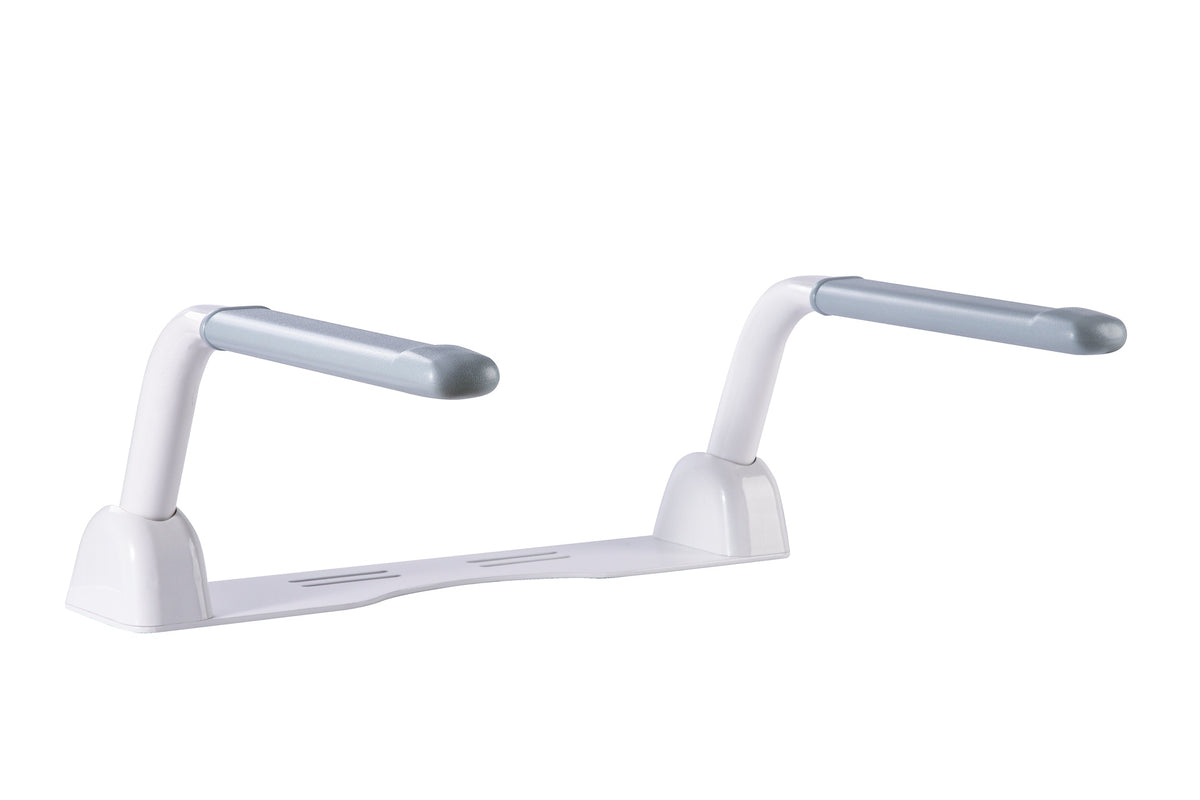 New upgraded Widened ABS non-slip handrails carbon steel handrails, Unbeatable Strength and Durability 0.2" thickness carbon steel baked enameled fixing plate, no holes and easy installation.