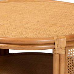 Modern Bohemian Natural Brown Rattan Coffee Table