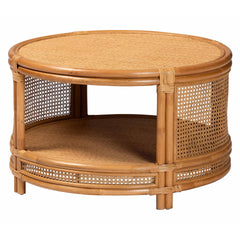 Modern Bohemian Natural Brown Rattan Coffee Table